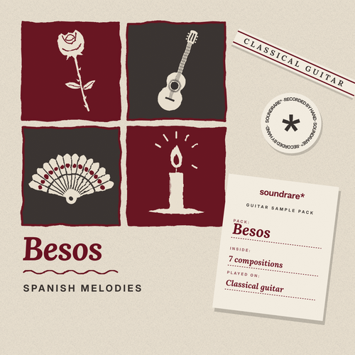 Besos Spanish classical guitar sample pack cover